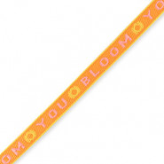 Ribbon text "You Bloom" Orange-paisley purple